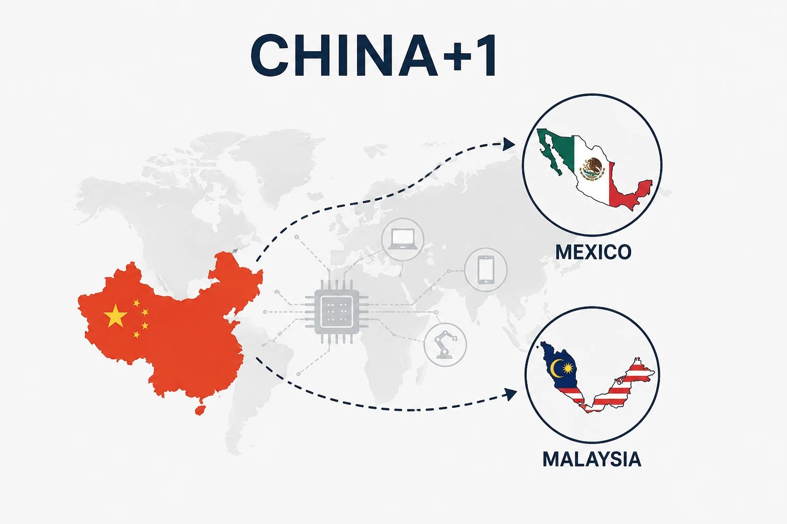 China+1: Mexico & Malaysia Rise